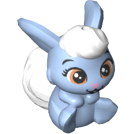 LEGO Minifigure-Bunny / Rabbit, Whisker Haven Tales, Snow White’s Bunny with White Bangs and Tail, Medium Dark Flesh Eyes and Bright Pink Nose Pattern (Berry)-Disney Princess / Whisker Haven Tales-28463pb01-Creative Brick Builders